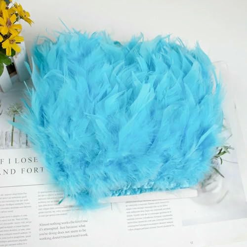 Natürliche Truthahnfedern, 10–15 cm, weißes und schwarzes Federband für Hochzeitsfeiern, Kleider, Kleidung, Nähzubehör, Seeblau, 5 Meter Natürliche Truthahnfedern, 10–15 cm, weißes und schwarzes Federband für Hochzeitsfeiern, Kleider, Kleidung, Nähzubehör, Seeblau, 5 Meter von HFNCE