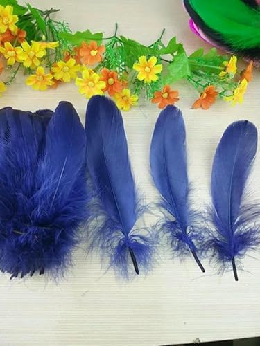 Neu! Blutfang-Farbe, 20 Stück hochwertige natürliche Gänsefedern, 13–18 cm, DIY-Schmuckdekoration – Marineblau – 20 Stück Neu! Blutfang-Farbe, 20 Stück hochwertige natürliche Gänsefedern, 13–18 cm, DIY-Schmuckdekoration – Marineblau – 20 Stück von HFNCE