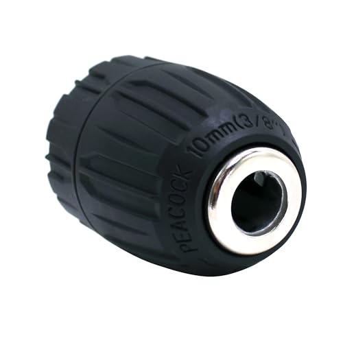 HFS(R) Schnellspannbohrfutter, 3/8-Zoll-Bohrfutter – universeller Ersatz passend für die meisten 3/8 Zoll Bohrer mit 24 UNF-Gewindeaufnahme Schaft – für 1/32-3/8" 0,8-10 mm 1/32-3/8 Zoll Bits von HFS