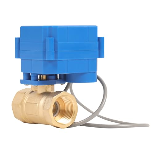 HFS (R) Motorisierter Kugelhahn aus Messing, elektrisch, 1,9 cm NPT mit 15 mm Standardanschluss, 3 Drähte, 2 Steuerungen, 9–24 V AC/DC für Flüssigkeitskontrolle von HFS