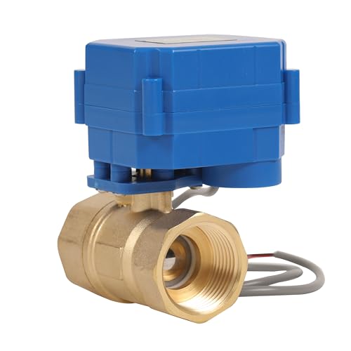 HFS (R) Motorisierter Kugelhahn aus Messing, elektrisch, 2,5 cm NPT mit 20 mm Standardanschluss, 3 Drähte, 2 Steuerungen, 9–24 V AC/DC für Flüssigkeitskontrolle von HFS