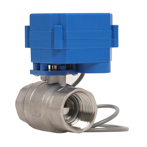 HFS (R) Motorisiertes Kugelhahn, elektrisch, 2,5 cm NPT mit 25 mm vollem Anschluss, 3 Drähte, 2 Steuerungen, Edelstahl 304, 9–24 V AC/DC für Flüssigkeitskontrolle von HFS