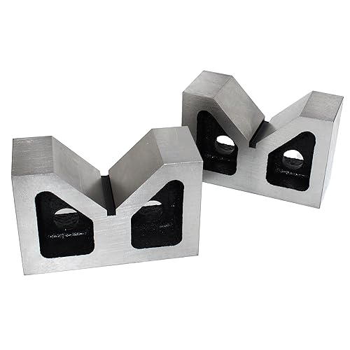 HFS (R) V-Block-Set aus Gusseisen, 10,2 x 6,4 x 6,4 cm, quadratisch und parallel bearbeitet, perfekt für große Arbeiten von HFS