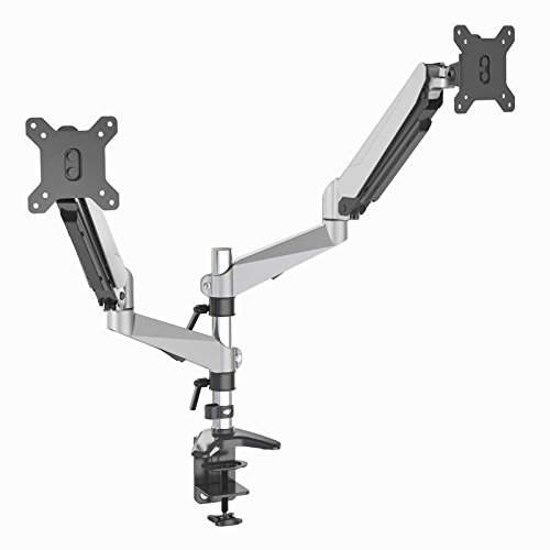 HFTEK® Dual Monitorarm - Halterung Halter Tischhalterung für 2 Bildschirme mit VESA 75/100 (HF324GW) von HFTEK