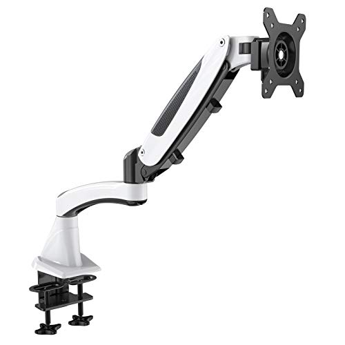 HFTEK® Monitor-Halterung Halter Tischhalterung für Bildschirme 15 bis 34 Zoll mit VESA-Lochmuster 75/100 und Doppel-Klemmsystem - Belastbarkeit: bis max. 16 kg - GM112XFW von HFTEK
