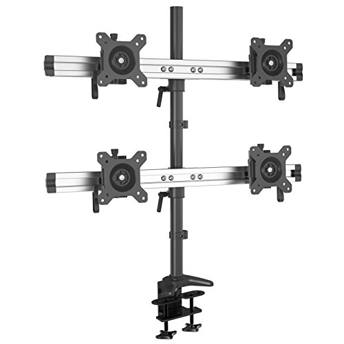 HFTEK 4-Fach-Monitorarm - Tischhalterung für 4 Bildschirme von 15 – 27 Zoll mit VESA 75/100 (MP240C-L) von HFTEK