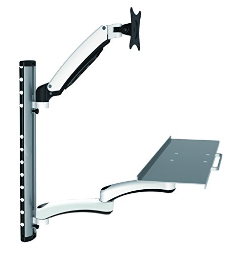HFTEK - FY02CWS - Monitor Halter Wandhalterung für Bildschirme von 13-27 Zoll mit VESA 75/100 - Tastaturhalter von HFTEK