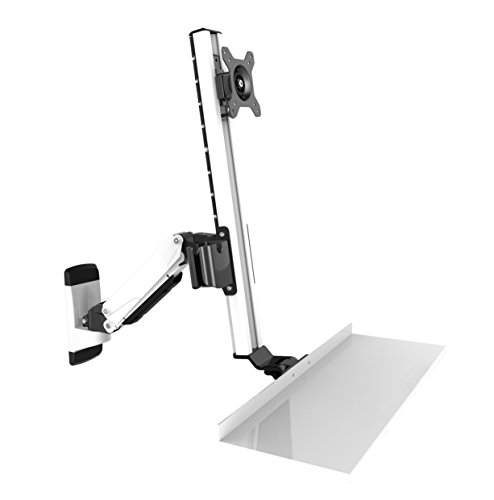 HFTEK - Workstation Monitor Halterung Halter Wandhalterung für Bildschirme von 13-34 Zoll mit VESA75 / 100 - Tastaturablage (FY15WS) von HFTEK