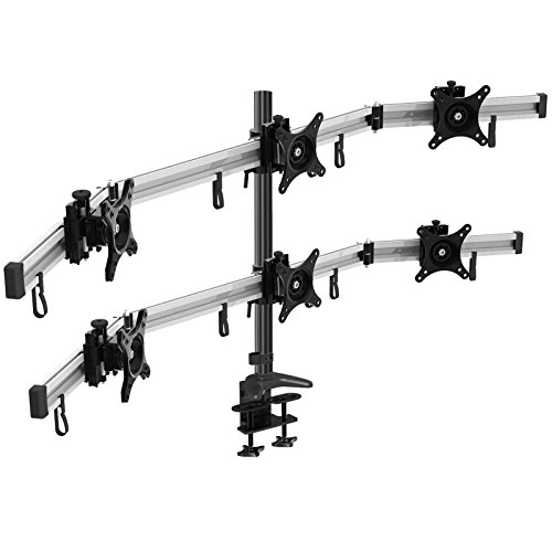 HFTEK 6-Fach Monitorarm - Tischhalterung für 6 Monitore von 15 bis 27 Zoll - VESA 75/100 (MP260C-L) von HFTEK