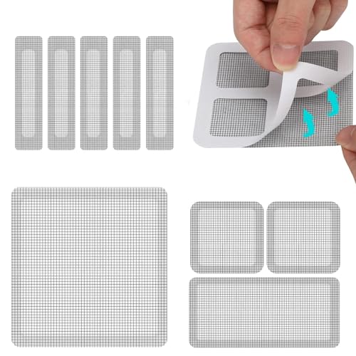 45 Stück Fliegengitter Reparatur Set Fliegengitter Reparatur Klebeband, Klebeband Für Fliegengitter Stark Selbstklebend Glasfaser, Insektenschutz Fenster Reparatur Net Mesh Repair Tape von HFVZCB