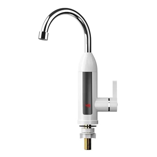 HFWRDVJCM 3000 W elektrische Heizung Küchenarmatur Wasserhahn heißes kaltes Wasser Dual-Use-LCD-Display Sofortheizhähne(White) von HFWRDVJCM