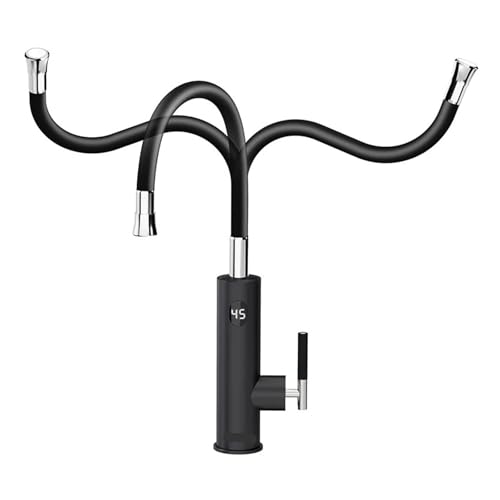 HFWRDVJCM Elektrischer Warmwasserbereiter, 220 Durchlauferhitzer, Küchenarmatur, 2-in-1-Wasserhahn, Durchlauferhitzer, Mixer, elektrischer Geyser(Black-universal) von HFWRDVJCM