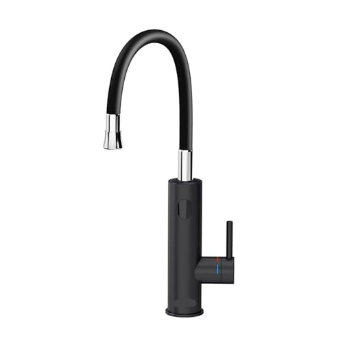 HFWRDVJCM Elektrischer Warmwasserbereiter 220, 2-in-1-Küchenarmatur, Durchlauferhitzer, fließender elektrischer Wasserhahn, Dusche, Geyser(Universal-Black) von HFWRDVJCM