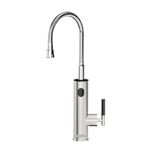 HFWRDVJCM Elektrischer Wasserhahn mit Universal-Auslauf-Warmwasserbereiter, 220 Heizhahn, Durchlauferhitzer, Edelstahl-Wasserhahn, Geyser(Universal-Silver) von HFWRDVJCM
