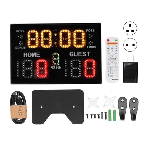 HFWRDVJCM Elektronische Anzeigetafel, Timer, 11-stellige LED-Tischplatte, elektronische Anzeigetafel, klare LED, Basketballplatzausrüstung, Wrestling, Boxen von HFWRDVJCM