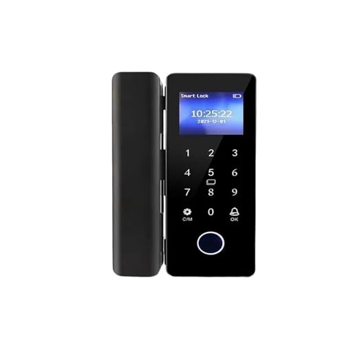 HFWRDVJCM Glastür-Fingerabdruckschloss mit Einer Dicke von 10–12 mm, normalerweise offener/geschlossener Modus, Keine Notwendigkeit, Löcher zu stanzen, Clip-Installation(D) von HFWRDVJCM