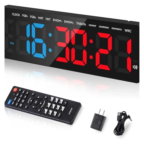 HFWRDVJCM Gym Timer 3,5" Große LED-Display-Wanduhr Gym Intervall Workout Count Down & Up Stoppuhr Digitaler Timer for Fitness zu Hause von HFWRDVJCM