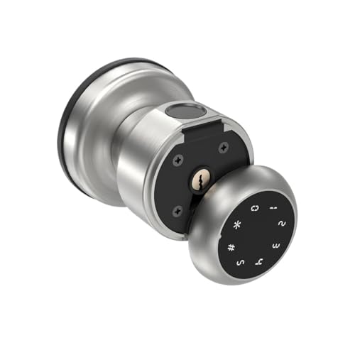 HFWRDVJCM Intelligentes Holztürschloss, Passwort, Fingerabdruck, Bluetooth, elektronischer Knopfsatz, mechanischer Schlüssel, Autolock, APP-Entsperrung, Ziffernknopfschloss(K02 Silver) von HFWRDVJCM