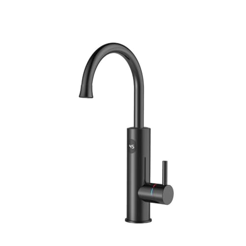 HFWRDVJCM Sofortiger Warmwasserhahn mit Universalauslauf 220 Durchlauferhitzer-Wasserhahn 2-in-1-Edelstahl-Heizhahn(Fixed-Black) von HFWRDVJCM