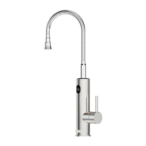 HFWRDVJCM Sofortiger Warmwasserhahn mit Universalauslauf 220 Durchlauferhitzer-Wasserhahn 2-in-1-Edelstahl-Heizhahn(Universal-Silver) von HFWRDVJCM