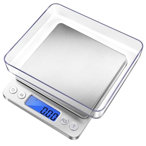 HFWRDVJCM für den Heim- und Bürogebrauch Digitale Küchenwaage 500/1 kg/2 kg/3 kg Kleine Schmuckwaage Lebensmittelwaage Digitales Gewicht in Gramm und Unzen Digitale Grammwaage(0.01g 500g) von HFWRDVJCM
