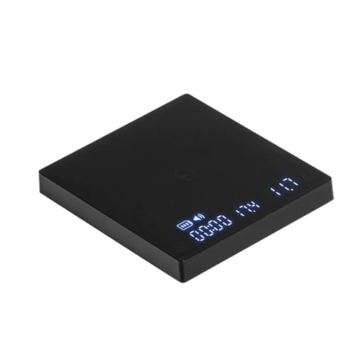 HFWRDVJCM für den Heim- und Bürogebrauch Mini Neue Espresso Kaffee Lebensmittel Küche Waage Mit Zeit USB Licht Gewicht Digital Waage(MINI Black) von HFWRDVJCM