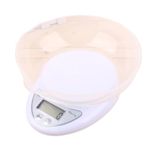 HFWRDVJCM für den Heim- und Bürogebrauch Mit Tablett 5 kg LED Tragbare Digitalwaage Waage Lebensmittelwaage Messgewicht Küchenwaage Kleine Waage Wiegen in Gramm(with Tray) von HFWRDVJCM