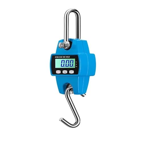 für den Heim- und Bürogebrauch Digitale Hängewaage mit Gehäuse aus Aluminiumguss, tragbares 300-kg-Mini-Krangewicht mit Haken for die Jagd auf dem Bauernhof und das Angeln im Freien(300kg Blue) von HFWRDVJCM