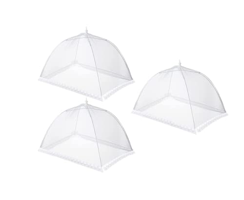 HFYMXNB Fly Hood, 3 faltbare Abdeckungen für Food Cake Cover Fly Screen Food Cover für Lebensmittel, Obst, Picknick, BBQ, hält Fly Beetles und Moskitonetze weit weg von HFYMXNB