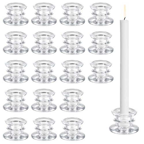 18er Glas Kerzenhalter Kerzenständer für Stabkerzen, 4.8 x 3.8 x 5.7cm, Klein Stabkerzenhalter Hochzeit Tischdeko für Hochzeit Party Weihnachten Tischdeko 18er Glas Kerzenhalter Kerzenständer für Stabkerzen, 4.8 x 3.8 x 5.7cm, Klein Stabkerzenhalter Hochzeit Tischdeko für Hochzeit Party Weihnachten Tischdeko von HFYZZ