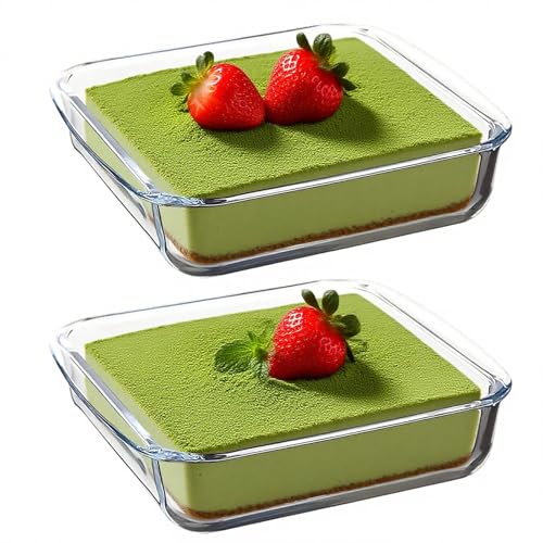 2PCS Glas Auflaufform Set Kleine 16 x 16 x 4CM Quadratisch Backform aus Borosilikatglas Hitzebeständig bis 400°C für Heißluftfritteuse, Backofen, Mikrowellenherd 2PCS Glas Auflaufform Set Kleine 16 x 16 x 4CM Quadratisch Backform aus Borosilikatglas Hitzebeständig bis 400°C für Heißluftfritteuse, Backofen, Mikrowellenherd von HFYZZ