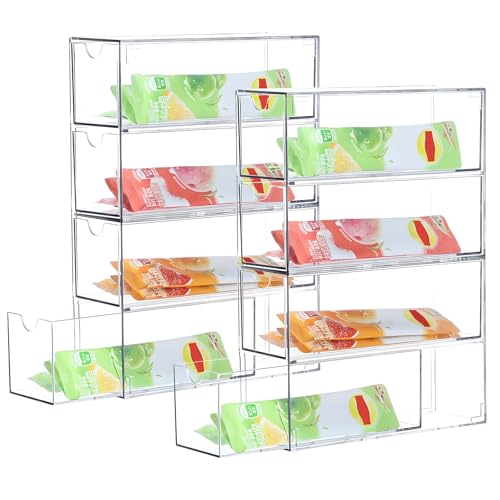 HFYZZ 8 Schubladen, Getränkepaket, Organizer, Getränke-Mix-Halter, Wasserpaket-Organizer, stapelbar, Acryl, Wassergeschmack, Behälter für Küche, Arbeitsplatte, Speisekammer HFYZZ 8 Schubladen, Getränkepaket, Organizer, Getränke-Mix-Halter, Wasserpaket-Organizer, stapelbar, Acryl, Wassergeschmack, Behälter für Küche, Arbeitsplatte, Speisekammer von HFYZZ