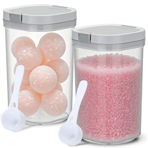 HFYZZ Badesalzglas mit luftdichtem Pop-Up-Deckel und Schaufel, 1,8 l Kunststoff, luftdicht, Aufbewahrungsbehälter, Badewannenzubehör für Badezimmer, Salz, Mehl, Süßigkeiten, Tee, 2 Stück HFYZZ Badesalzglas mit luftdichtem Pop-Up-Deckel und Schaufel, 1,8 l Kunststoff, luftdicht, Aufbewahrungsbehälter, Badewannenzubehör für Badezimmer, Salz, Mehl, Süßigkeiten, Tee, 2 Stück von HFYZZ