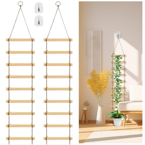 HFYZZ Kletterpflanzen-Leiterstütze für drinnen und draußen, 1,3 m, Holzleiter-Design, Pflanzenspalier, zuverlässige Gartenunterstützung für Reben und Kletterer und mehr, einfach zu installieren von HFYZZ