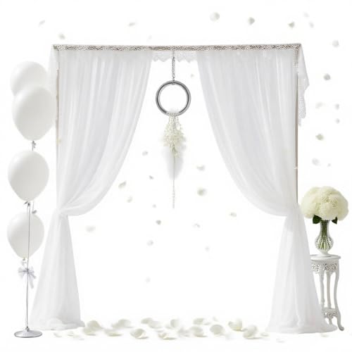 Hochzeitsbogen Vorhang Hochzeit, 75 x 600 cm Querbehang Transparente Tüll Hochzeits Hintergrund, Wandbehang Dekoration für Fotografie Party Hochzeit Torbogen Zeremonie Wohnzimmer Weiß Hochzeitsbogen Vorhang Hochzeit, 75 x 600 cm Querbehang Transparente Tüll Hochzeits Hintergrund, Wandbehang Dekoration für Fotografie Party Hochzeit Torbogen Zeremonie Wohnzimmer Weiß von HFYZZ