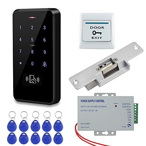 HFeng RFID-Zugangskontrollsystem-Kit IP68 Wasserdichte Outdoor Access Control Keypad + NC Elektronisches Streikschloss + DC12V-Netzteil + 10 Stück 125-kHz-EM4100 Keychains Karten HFeng RFID-Zugangskontrollsystem-Kit IP68 Wasserdichte Outdoor Access Control Keypad + NC Elektronisches Streikschloss + DC12V-Netzteil + 10 Stück 125-kHz-EM4100 Keychains Karten von HFeng