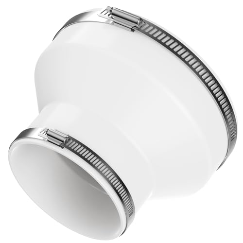 HG Power Reduzierstück 150 auf 100mm mit 2 Schlauchschellen – Abluftschlauch Adapter für Dunstabzugshaube, Trockner, Lüftung, Rohrventilator, Rundrohr von HG Power