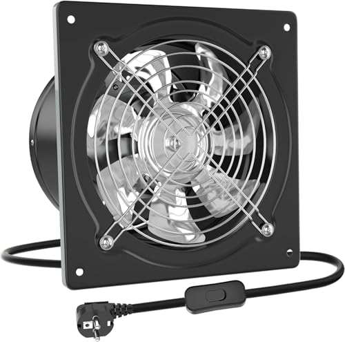 HG Power 250mm Abluftventilator 1680m³/h Badlüfter Leiser mit Rücklaufklappe Leistungsstarke Wandventilator mit EU-Stecker für Küche Badezimmer Garage Untergeschoss, Schwarz HG Power 250mm Abluftventilator 1680m³/h Badlüfter Leiser mit Rücklaufklappe Leistungsstarke Wandventilator mit EU-Stecker für Küche Badezimmer Garage Untergeschoss, Schwarz von HG Power