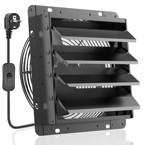 HG Power 350mm Abluftventilator Industrie Wandventilator 1500m³/h Wandlüfter mit Maschensieb Auspuffventilator mit EU-Stecker Aluminium Fensterventilator für Keller Garage Küche HG Power 350mm Abluftventilator Industrie Wandventilator 1500m³/h Wandlüfter mit Maschensieb Auspuffventilator mit EU-Stecker Aluminium Fensterventilator für Keller Garage Küche von HG Power