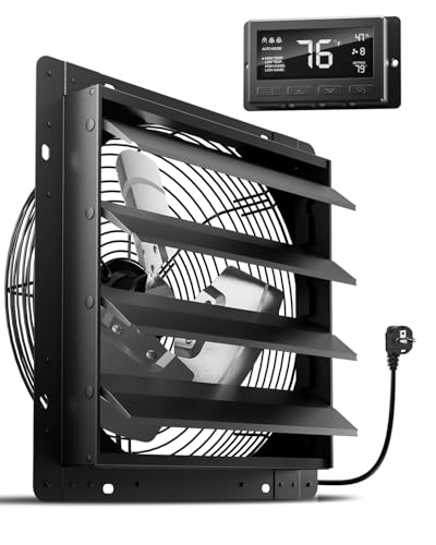 HG Power 350mm Abluftventilator mit Temperatur und Feuchtigkeitsregler Intelligent Industrie Wandventilator 2200m³/h EC-Motor Wandlüfter für keller Garage küche Gewächshaus HG Power 350mm Abluftventilator mit Temperatur und Feuchtigkeitsregler Intelligent Industrie Wandventilator 2200m³/h EC-Motor Wandlüfter für keller Garage küche Gewächshaus von HG Power