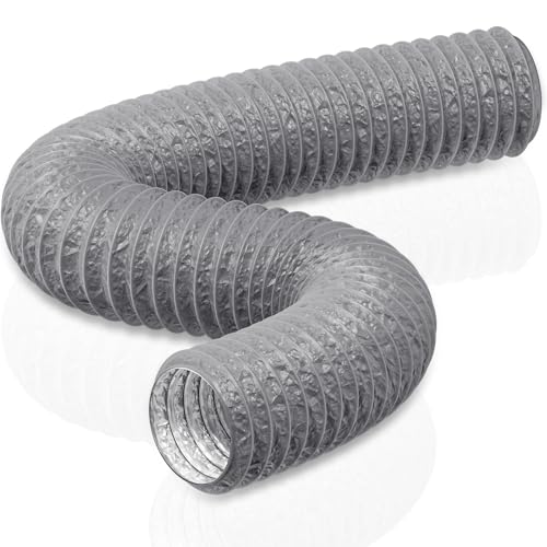 HG Power Abluftschlauch Ø75mm Länge 5m Flexibel PVC Alurohr Lüftungsschlauch Schallgedämmter Wärmeisolierung Alu Flex-Schlauch Abluftrohr für Abluftventi von HG Power