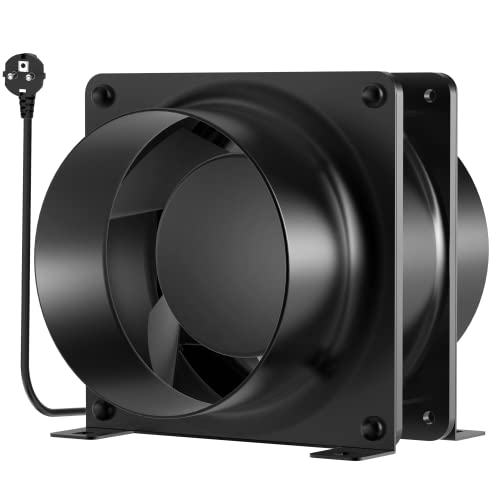 HG Power 100mm Axial Rohrventilator, Abluftventilator Leise 199m³/h Axiallüfter Kanalventilator Energiesparend Badlüfter Rohrlüfter für Küchen Badezimmer Garage Growzelt von HG Power