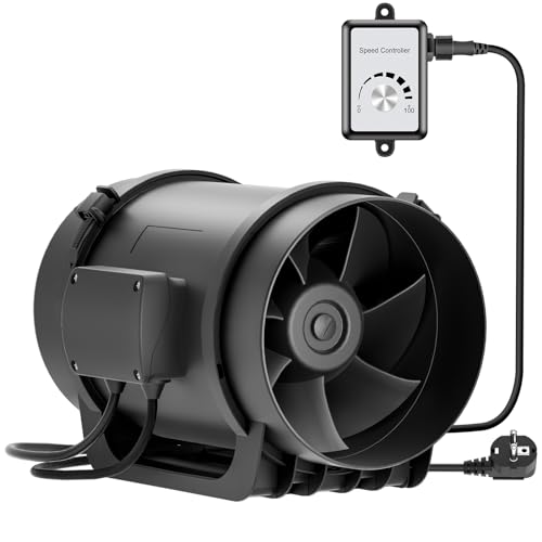 Rohrventilator 200mm HG Power Inline-Lüfter Kanalventilator 230V Abluftventilator EU-Stecker Rohrlüfter EC-Motoren für Küchen Badezimmer Garage von HG Power