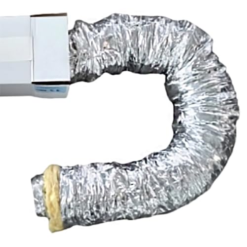 Hg hava Abluftschlauch für Klimaanlage, Lüftungsschlauch Flex 100, Schlauch für Luftversorgungssysteme & Klimageräte, Lüftungsrohr aus Aluminiumfolie, Geräuschreduzierung & Wärmeisolierung, Ø 100 mm von HG hava