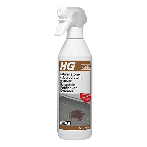 HG Naturstein-Reiniger, Produkt 41, Reiniger zur Entfernung von Fett und Schmutz von kalkhaltigem Naturstein und Marmorfliesen, Reinigungskonzentrat als Spray - 500 ml (227050106) von HG