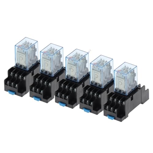 5set MY4NJ Spule AC12V AC24V DC12V DC24V DC 36V AC110V AC220V HH54P 5A Miniatur Elektromagnetische Allgemeine Zweck Relais Mit basis(DC 24V) von HGADAWTEL