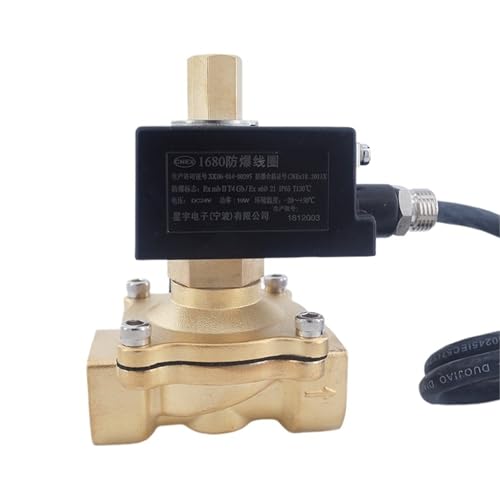 Explosion proof solenoid valve brass normally open 1 inch 1-1/4" 2 way coal mine dust natural gas NO solenoid valve(1-1/4",DC24V) von HGADAWTEL