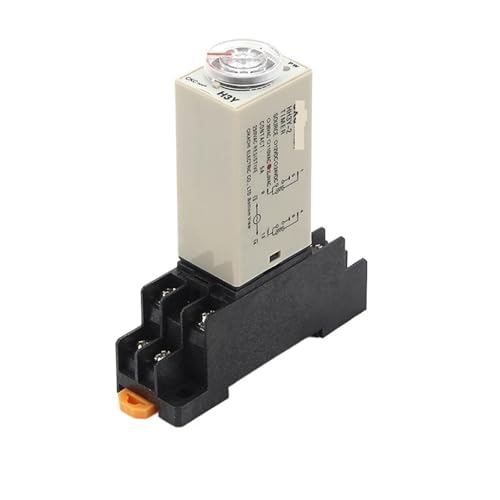 H3Y-2 Verzögerungstimer Zeitrelaisschalter DPDT Drehknopf Einstellbar AC220V DC12V 24V 0-60 Minuten/Sekunden mit Sockel(DC12V,0-3S) von HGADAWTEL
