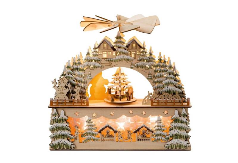 HGD Holz-Glas-Design Schwibbogen LED Schwibbogen mit beweglicher Pyramide (1-tlg), Leuchtbogen von HGD Holz-Glas-Design