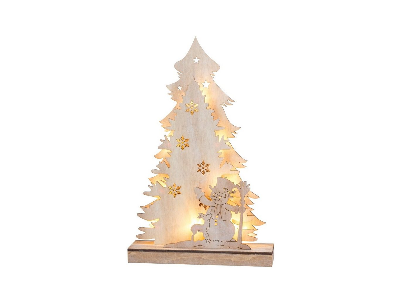 HGD Holz-Glas-Design Weihnachtsfigur 3 D Weihnachtsbaum mit Schneemann (Stück, 1 St., 1 Weihnachtsdekoration), Lichtdekoration Weihnachtsdekoration von HGD Holz-Glas-Design